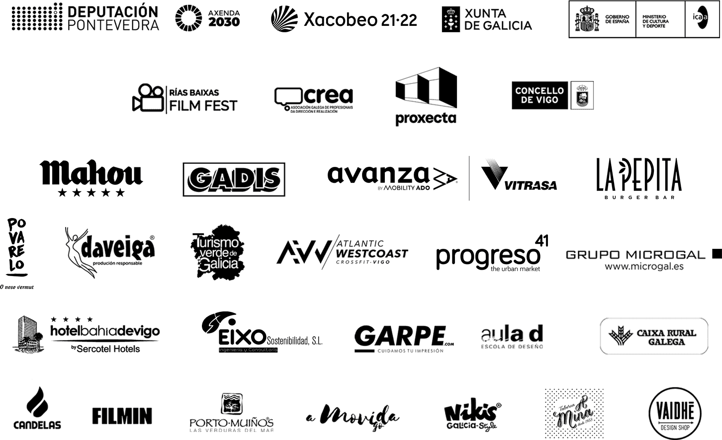 Abella Producións sponsors and partners - Public institutions and companies